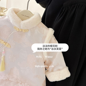 Tongxingyuan Girls Tang Style Hanfu Dress Short Sleeve Winter Festive Chinese New Year Outfit For Baby Girl - Product Image 4