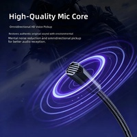 Micrófono para juegos ENC con cancelación de ruido ambiental, micrófono USB con iluminación LED, micrófono en vivo de voz clara ajustable en 360 grados