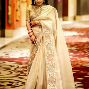 <b>Women</b> Fancy Party Wear <b>Saree</b> <b>For</b> Wedding Reception Festival Celebration Traditional Ethnic Occasion With Stylish Designer Look - Product Image 1