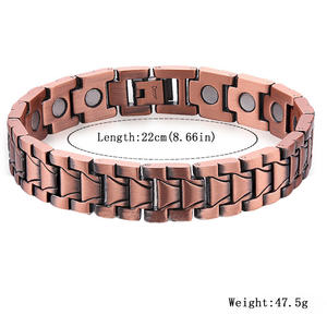 Fingna बायोमैग्नेटिक 15 मिमी ठोस तांबे के कंगन पुरुषों रोमांटिक धार्मिक कुंजी के आकार के मोती हीरे की वर्षगांठ उपहार - Product Image 2