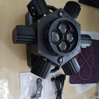 Foco de Cabeza Móvil de Haz LED Ojo de Abeja de 6 Brazos con Carcasa de Aleación y Efecto Láser Rojo y Verde, Bola de Música para DJ Disco, LUCES LÁSER