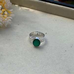 แหวนพลอยโอนิกซ์สีเขียวสำหรับผู้หญิงแหวนเงินสเตอร์ลิงโบโฮพลอยสีเขียวสำหรับงานแต่งงานและงานปาร์ตี้ใน925 - Product Image 3