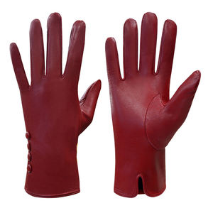 Gants en cuir de mouton à la mode pour femmes, vente en gros, gants en cuir véritable de bonne qualité pour femmes - Product Image 3