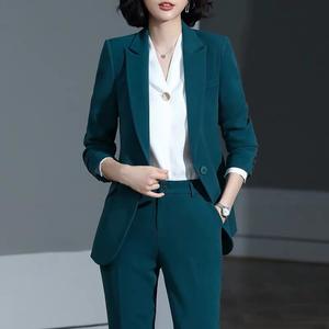 Fabricante de ropa al por mayor fabricante de pantalones de oficina formales de <span class=keywords><strong>mujer</strong></span> de alta calidad conjunto de dos piezas <span class=keywords><strong>traje</strong></span> de <span class=keywords><strong>mujer</strong></span> y FRAC - Product Image 5
