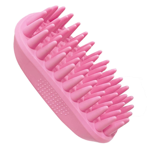 Brosse de bain pour animaux de compagnie en silicone, poils ultra-doux, monobloc, points de massage ultra-nettoyants, facile à accrocher, durable - Product Image 2