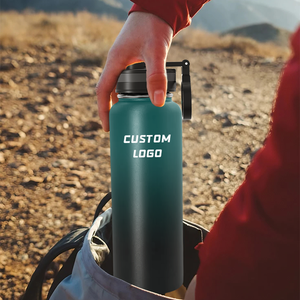 Botol Air Terisolasi 32oz 64oz Dengan Sedotan, Cangkir Air Olahraga Stainless Steel Dinding Ganda Vakum Anti Bocor untuk Perjalanan - Product Image 6