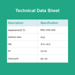 AEO 20 <span class=keywords><strong>MOA</strong></span> 20 C12-14 Éter de Polioxietileno de Alcohol Graso CAS No. 9002-92-0 - Product Image 2