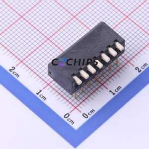 DSPV07LHGET DIP Switch Through hole Component (THT) Switch Piano Key Single Pole Single Throw 7 2.54mm - Product Image 1