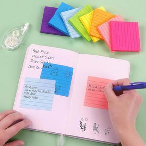 3x3 Inch Super Sticky Self-Adhesive Notes Lined <b>Pads</b> in Bright Colors 100 Sheets/<b>Pad</b> for Home Office School Use - Product Image 6
