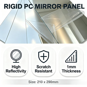 Wholesale PC Mirror Sheet A4 Hard Coated Anti <b>Scratch</b> Shatterproof Mirror for Bathroom Cabinet Furniture Decoration - Product Image 2