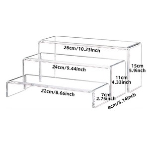 Giá để đồ <span class=keywords><strong>acrylic</strong></span> hình chữ U thủ công, có giá đỡ bánh ba tầng nâng cao để bàn, dùng để trưng bày đồ ăn - Product Image 6
