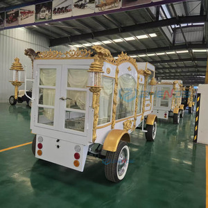Funeral Limousines and Hearse Customized Electric Funeral Vehicle Classic White Funeral Hearse Vintage Horse Hearse - Product Image 3