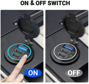 منفذ USB C 12V/24V عدة منافذ c40 W PD & q3.0 مع مفتاح طاقة سريع - Product Image 6