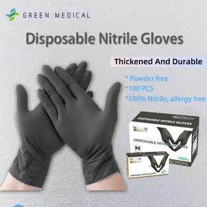 Factory Wholesale Black <strong>Nitrile</strong> <strong>Gloves</strong> Food Grade Powder Free Examination Disposable <strong>Nitrile</strong> <strong>Gloves</strong> 100 Pcs Box - Product Image 1