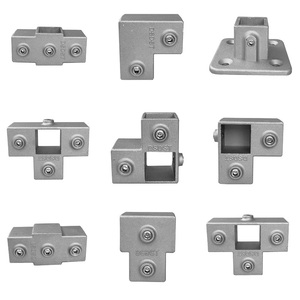 Conector de Tubo Cuadrado de Acero Aleado Ajustable de Fábrica, Abrazadera Estructural para Tubos, Accesorios para Invernaderos - Product Image 1
