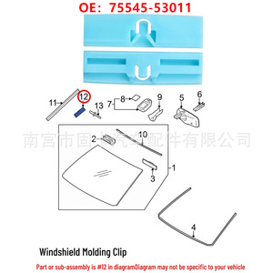 Clip de Moldura de Parabrisas 75545-53011 para Toyota Prado Lexus GX460 IS250 IS350, Pieza de Repuesto para Reparación - Product Image 1