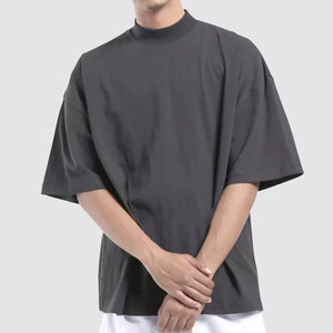Streetwear High Quality Round Neck T Shirt Manufacturer Heavy <b>Weight</b> 100% Cotton Shirts Oversized <b>Blank</b> Men's T-shirt - Product Image 1