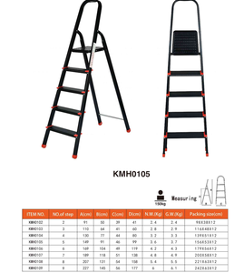Échelle pliante en <span class=keywords><strong>aluminium</strong></span> KOLLMAX à 5 marches avec main courante de sécurité, échelle domestique légère antidérapante pour la cuisine et l'intérieur - Product Image 6