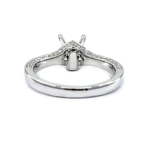 Bague de fiançailles et de mariage pour femme en or blanc massif 18 carats de haute qualité, sertie de diamants véritables en pavé, finition brillante et de la meilleure qualité. - Product Image 3