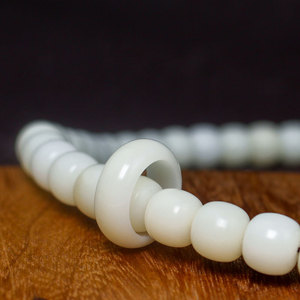 Perles de racine de Bodhi en Jade blanc, 108/54 perles rondes de 10x11mm, polies à la main, pour la fabrication de bracelets, bijoux unisexes, cadeau - Product Image 3