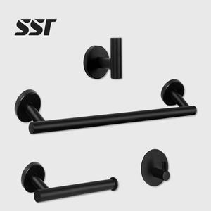 Modern Wall-Mounted Bathroom Hardware Set SUS 304 <b>Thick</b> Stainless Steel Towel Bar Set Includes 5-5.9in Towel Bar Toilet <b>Paper</b> - Product Image 1