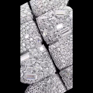 Popüler özel 8 üst ve alt 8 <span class=keywords><strong>Grillz</strong></span> buzlu Out VVS Moissanite farklı türleri elmas ayarı S925 gümüş Hip Hop takı - Product Image 6