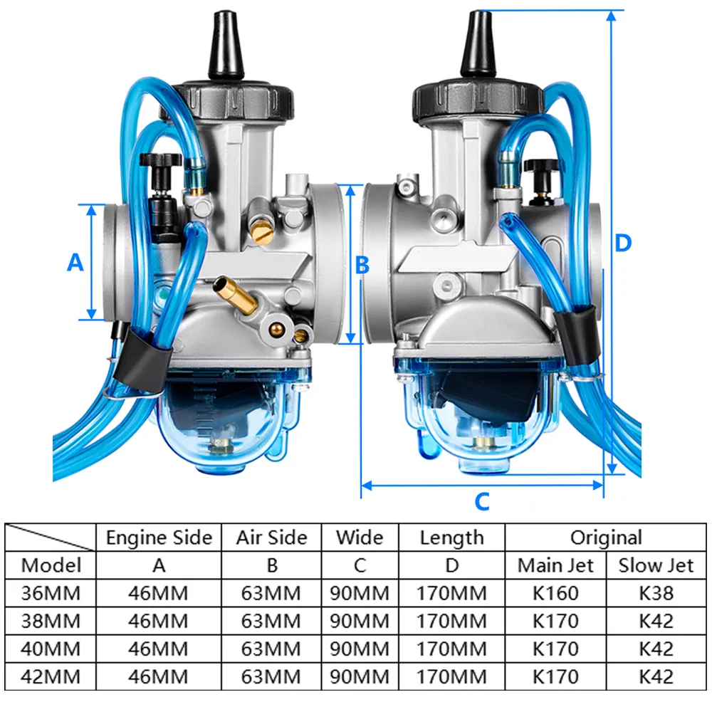 Karbüratör PWK36 için 36 36mm PWK KX125 karbüratör Kawasaki için Honda için cr & CR250M Yamaha YZ125 YZ250 Suzuki Carburetor Carburetor karbüratör