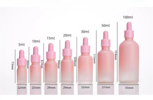 Flacons compte-gouttes en verre rose mat de luxe Offre Spéciale forme de cylindre 5ml 100ml emballage de crème de sérum liquide vide pour huiles essentielles - Product Image 4