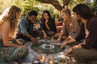 Cartes de tarot personnalisées imprimées sur papier de haute qualité avec estampage or noir sur boîte premium pour jeu de tarot et guide