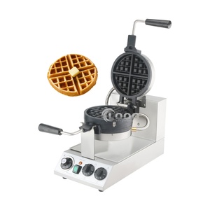 Commercio all'ingrosso 110V/220V commerciale doppio strato <span class=keywords><strong>Waffle</strong></span> macchina in acciaio inox elettrico rotante ristorante cucina attrezzature - Product Image 1