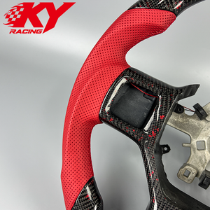 Volante deportivo personalizado de fibra de carbono con cuero rojo y LED RPM, adecuado para Dodge Ram 1500 2500 3500 TRX - Product Image 2