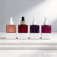 Flacon compte-gouttes en verre pour cosmétiques, design personnalisé, surface givrée, impression de logo, capacité 30 ml, pour huiles essentielles, prix d'usine