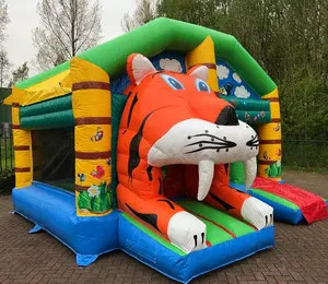 2021 Bengal tiger Bouncy House JUMPFUN new design Inflatable Castle with Slide rental bouncing house China best quality