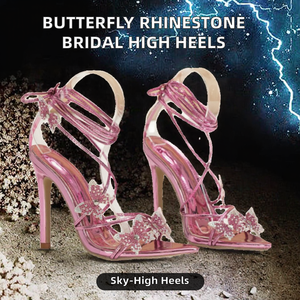 Sandales à talons hauts de luxe de haute qualité, logo personnalisé, cuir véritable, mode estivale, chaussures sexy pour femmes, chaussures de mariage - Product Image 2