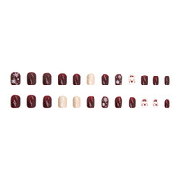 Faux ongles à presser pour l'hiver et Noël, motifs flocons de neige mignons, collection de manucure de vacances, nail art