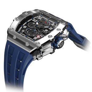 Reloj Mecánico Automático Cronógrafo de Alta Calidad, Estilo Tonneau, para Hombre, Deportivo, Elegante, de Marca, con Correa de Silicona, <span class=keywords><strong>Seiko</strong></span> - Product Image 2