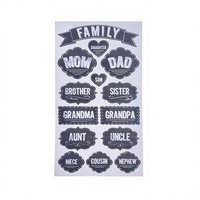 Lot de 14 autocollants personnalisés en PVC sur le thème de la famille (maman, papa, sœur, frère) pour la décoration d'albums et de calendriers DIY