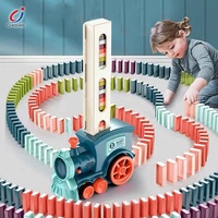 Jeu de train à dominos automatique intelligent pour enfants Chengji Games 2026, jouet cadeau pour enfants, train à dominos automatique avec son