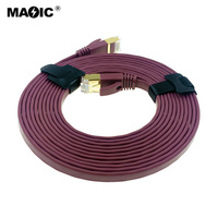 Vente en gros de câble Ethernet Cat7 haute vitesse câble LAN réseau plat RJ45 pour modem de jeu et routeur câbles de communication