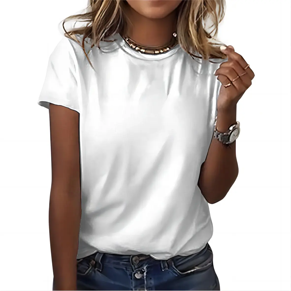 맞춤 인쇄 및 로고 짧은 소매 크루 넥 여성 티셔츠 여성용 도매 여름 캐주얼 티셔츠