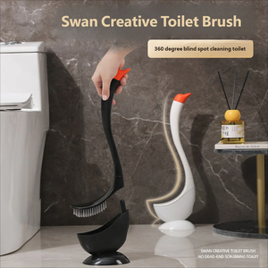 Juego de Escobilla de Inodoro con Mango Largo en Forma de Cisne de PP al por Mayor, Ecológico, Impermeable, con Cerdas Suaves, Limpia el Inodoro sin Puntos Ciegos - Product Image 4
