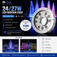 Lumière de fontaine de jardin 24V Dmx Rgb, étanche, LED aquatique, fontaine commerciale sous-marine, lumières submersibles
