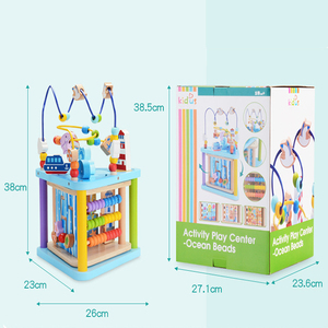 <span class=keywords><strong>Cube</strong></span> <span class=keywords><strong>d</strong></span>'activités multifonctionnel <span class=keywords><strong>en</strong></span> <span class=keywords><strong>bois</strong></span> pour enfants, jouet pour bébé - Product Image 2
