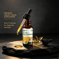 Multivitamines liquides 10-en-1 pour chiens et chats, soutien immunitaire, articulaire, cutané et du pelage, compléments alimentaires et vitamines quotidiens pour animaux de compagnie