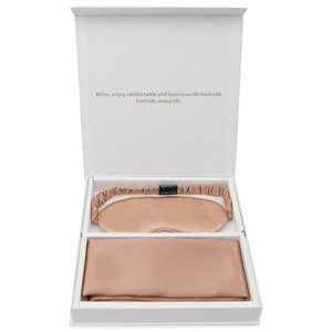 사용자 정의 선물 상자 순수 실크 아이 마스크 2 조각 뽕나무 실크 베개 케이스 세트 도매-실크 베갯잇 - Product Image 6