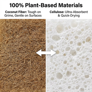 Esponja Biodegradable Antiarañazos, Esponja de Limpieza de Cerámica Compostable de Fibra de Coco y Celulosa - Product Image 2