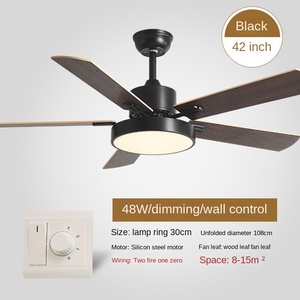 พัดลมเพดานห้องนั่งเล่น52นิ้วมีไฟตกแต่งทันสมัยพร้อมไฟ LED - Product Image 2