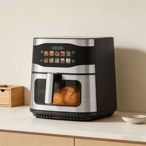 Friteuse à air numérique 9L/10.5L avec fenêtre visuelle en acier inoxydable antiadhésive et écran couleur pour usage domestique - Product Image 5