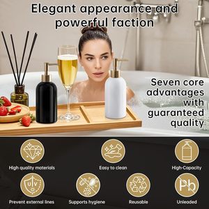 Luxury White Gold Cosmetic Body Butter Cream Jar Set 2oz 4oz 6oz 8oz <b>Shampoo</b> <b>Pump</b> <b>Bottle</b> with Gold Disc Top Cap - Product Image 4