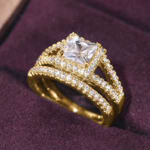 Elegant Square Geometric Ring Set <b>for</b> <b>Women</b> Wedding Evening <b>Dress</b> Fashion Jewelry - Product Image 5